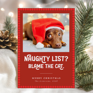 Grappige Hond Stoute Lijst Kerstkaart