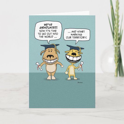 Grappige Hond Studeert Af Gelukkige Afstuderen Kaart (Voorkant)