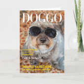 Grappige hond tijdschrift stijl verjaardag kaart (Voorkant)