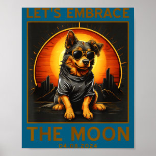 Grappige Hond Totale Zonsverduistering Omhelzing Poster