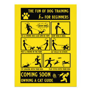 Grappige hond training instructie handleiding foto afdruk