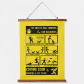 Grappige hond training instructie handleiding hangend wandkleed (Voorkant)