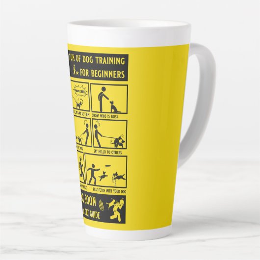 Grappige hond training instructie handleiding latte mok (Rechterhoek)