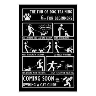 Grappige hond training instructie handleiding perfect poster