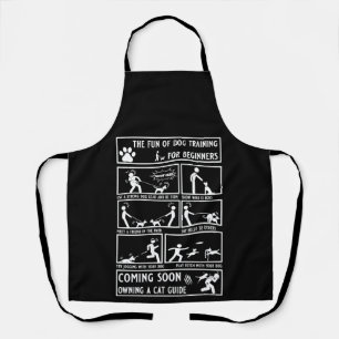Grappige hond training instructie handleiding schort