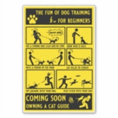Grappige hond training instructie handleiding sticker (Voorkant)
