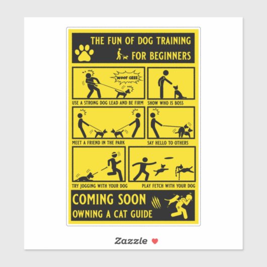 Grappige hond training instructie handleiding sticker (Vel)