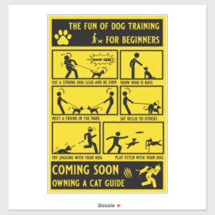 Grappige hond training instructie handleiding sticker