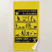 Grappige hond training instructie handleiding strandlaken (Voorkant)