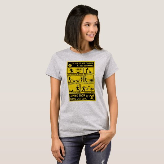Grappige hond training instructie handleiding t-shirt (Voorkant volledig)