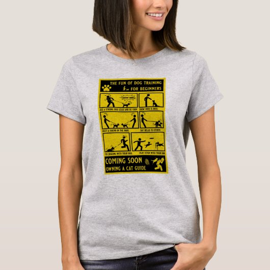 Grappige hond training instructie handleiding t-shirt (Voorkant)