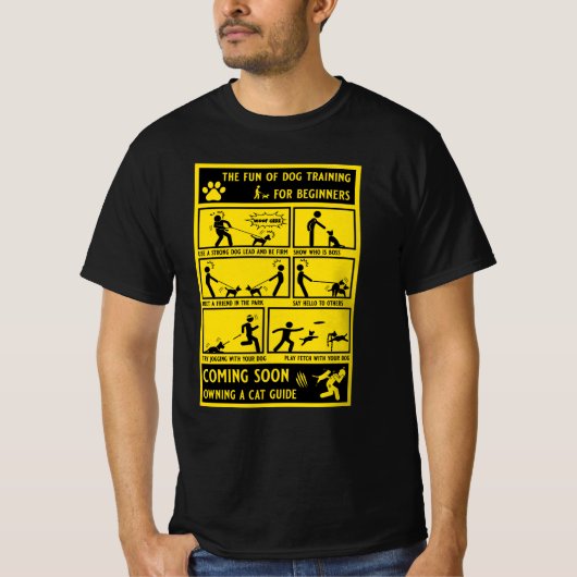 Grappige hond training instructie handleiding t-shirt (Voorkant)