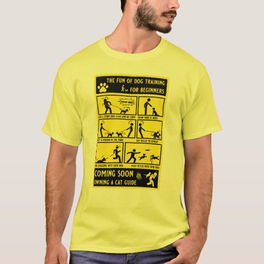 Grappige hond training instructie handleiding t-shirt (Voorkant)