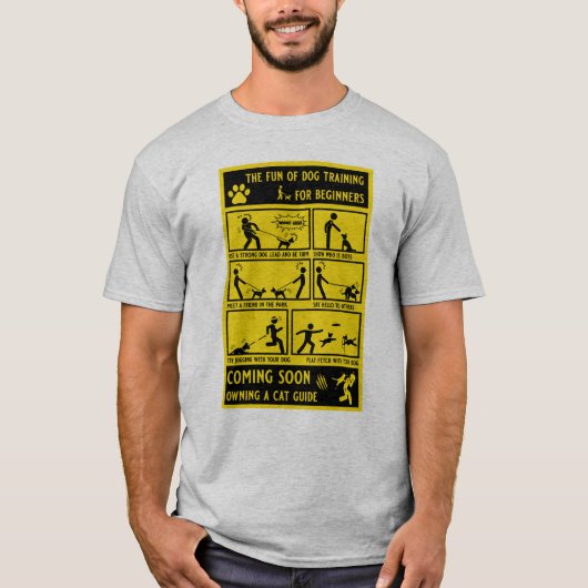 Grappige hond training instructie handleiding t-shirt (Voorkant)