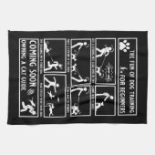 Grappige hond training instructie handleiding theedoek (Horizontaal)