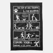Grappige hond training instructie handleiding theedoek (Verticaal)