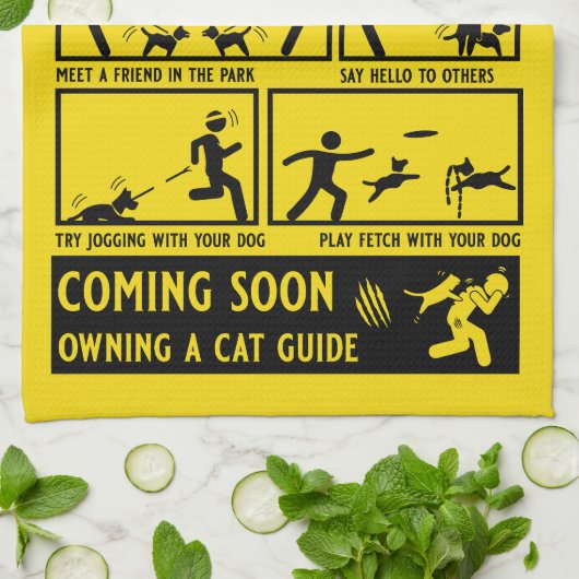 Grappige hond training instructie handleiding theedoek (Gevouwen)