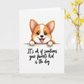 Grappige Hond Vaderdag Kaart (Gele Bloem)