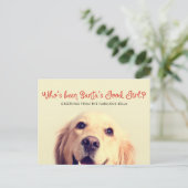 Grappige hond vakantie | Fotobegroeting Feestdagenkaart (Staand voorkant)