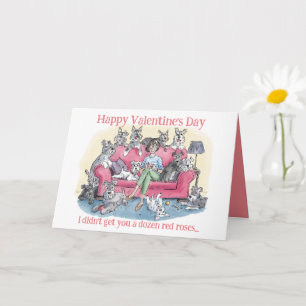 Grappige Hond Valentijnsdag Groetkaart Kaart