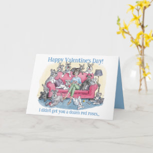 Grappige Hond Valentijnsdag Wenskaart Kaart