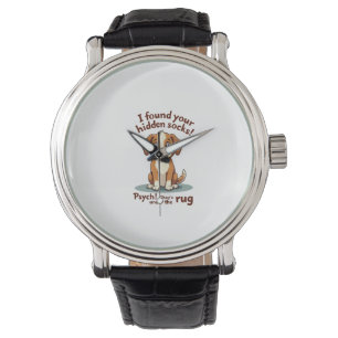 Grappige Hond Verborgen Sokken Citaat Vintage Cart Horloge