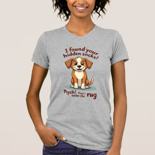 Grappige Hond Verborgen Sokken Citaat Vintage Cart T-shirt