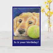 Grappige hond verjaardag of andere gelegenheid kaart (Gele Bloem)