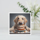 Grappige hond verjaardagskaart, gouden retriever kaart (Staand voorkant)