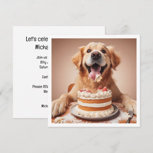 Grappige hond verjaardagskaart, gouden retriever kaart (Voorkant / Achterkant)