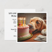 Grappige hond verjaardagskaart, gouden retriever kaart (Voorkant / Achterkant)