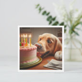 Grappige hond verjaardagskaart, gouden retriever kaart (Staand voorkant)