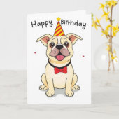 Grappige hond verjaardagskaarten kaart (Gele Bloem)