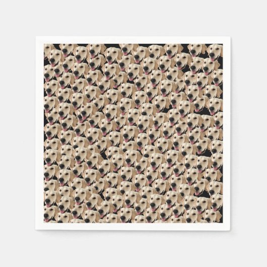 Grappige Hond Verjaardagspartij Custom Gezicht Fot Servet (Voorkant)