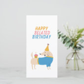 Grappige hond verlate verjaardag kaart (Staand voorkant)