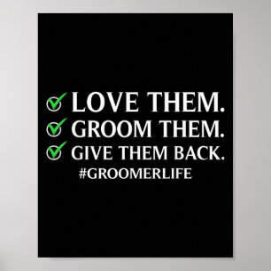 Grappige hond verzorging kunst voor mannen vrouwen poster