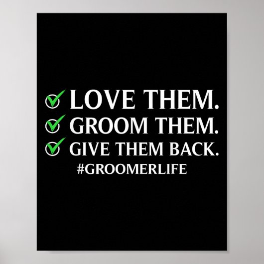 Grappige hond verzorging kunst voor mannen vrouwen poster (Voorkant)