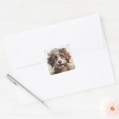 grappige hond vierkante sticker (Envelop)