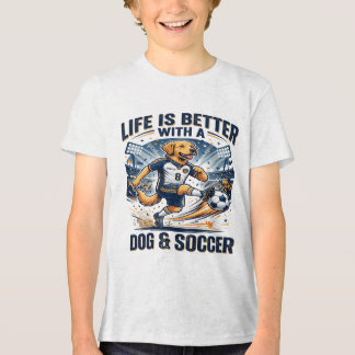 Grappige Hond Voetbal Leven Is Beter Met Een Hond Tri-Blend Shirt