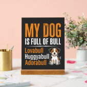 Grappige Hond Vol Met Stier Ontwerp Acryl Bord (Huwelijk)