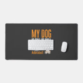 Grappige Hond Vol Met Stier Ontwerp Bureaumat (Keyboard & Muis)