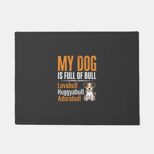 Grappige Hond Vol Met Stier Ontwerp Deurmat (Voorkant)