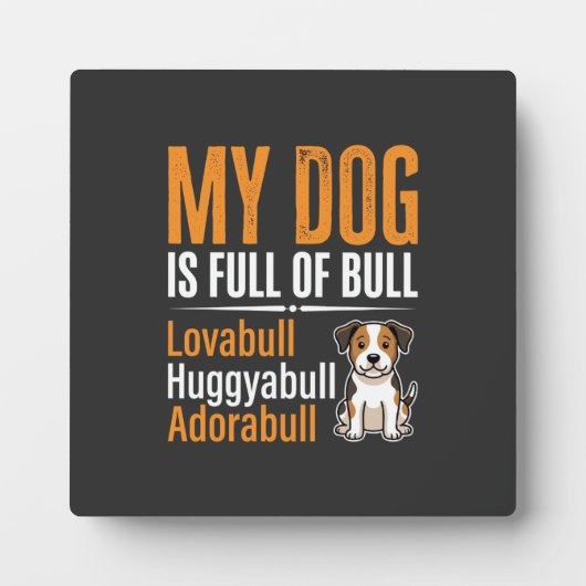 Grappige Hond Vol Met Stier Ontwerp Fotoplaat (Voorkant)