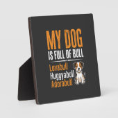 Grappige Hond Vol Met Stier Ontwerp Fotoplaat (Voorkant)