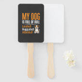 Grappige Hond Vol Met Stier Ontwerp Handwaaier (Voorkant en achterkant)