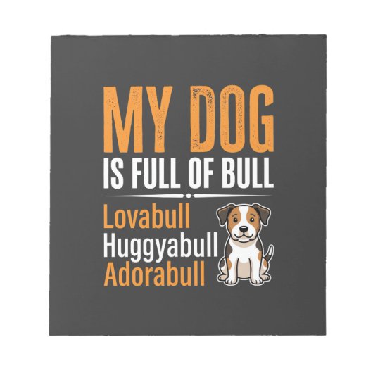 Grappige Hond Vol Met Stier Ontwerp Notitieblok (Voorkant)