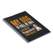 Grappige Hond Vol Met Stier Ontwerp Notitieboek (Rechterzijde)