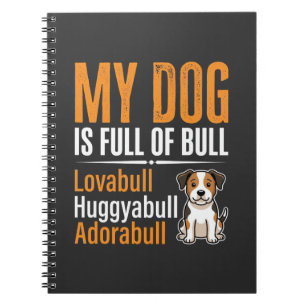 Grappige Hond Vol Met Stier Ontwerp Notitieboek