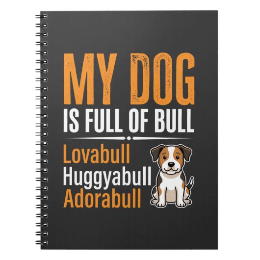 Grappige Hond Vol Met Stier Ontwerp Notitieboek (Voorkant)