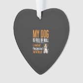 Grappige Hond Vol Met Stier Ontwerp Ornament (voorkant)